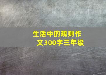 生活中的规则作文300字三年级