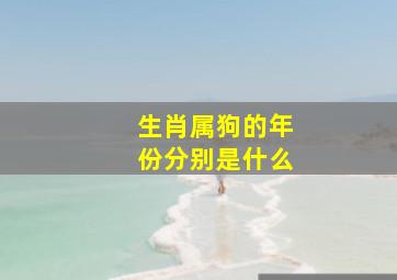 生肖属狗的年份分别是什么