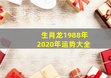 生肖龙1988年2020年运势大全