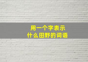 用一个字表示什么田野的词语