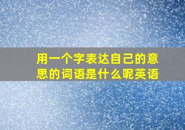 用一个字表达自己的意思的词语是什么呢英语