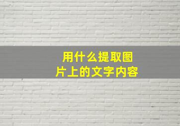 用什么提取图片上的文字内容