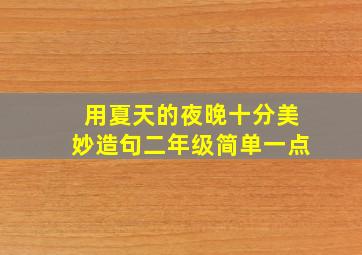 用夏天的夜晚十分美妙造句二年级简单一点