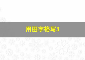 用田字格写3