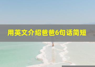 用英文介绍爸爸6句话简短