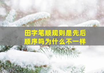 田字笔顺规则是先后顺序吗为什么不一样