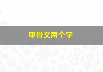 甲骨文两个字