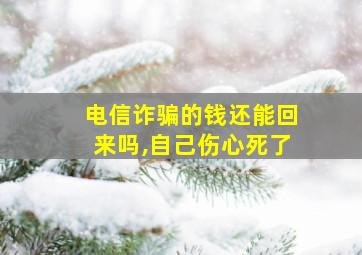 电信诈骗的钱还能回来吗,自己伤心死了