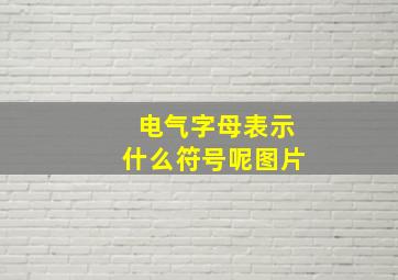 电气字母表示什么符号呢图片