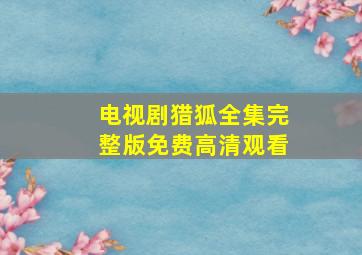 电视剧猎狐全集完整版免费高清观看