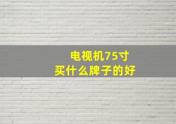 电视机75寸买什么牌子的好