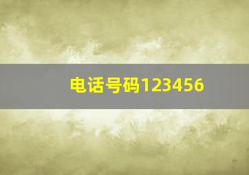 电话号码123456