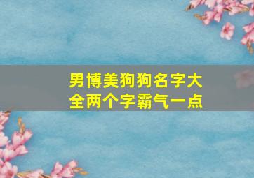 男博美狗狗名字大全两个字霸气一点