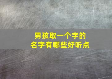 男孩取一个字的名字有哪些好听点