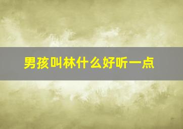 男孩叫林什么好听一点