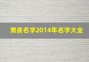 男孩名字2014年名字大全