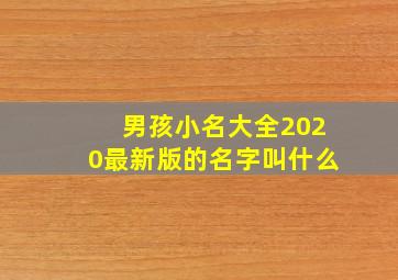 男孩小名大全2020最新版的名字叫什么