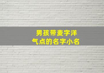 男孩带麦字洋气点的名字小名