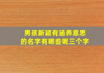 男孩新颖有涵养意思的名字有哪些呢三个字