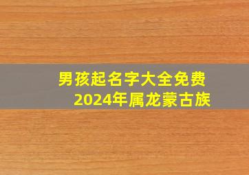 男孩起名字大全免费2024年属龙蒙古族