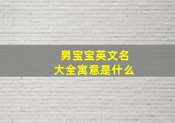 男宝宝英文名大全寓意是什么