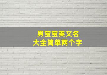 男宝宝英文名大全简单两个字