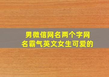 男微信网名两个字网名霸气英文女生可爱的