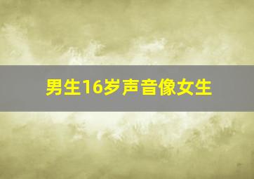 男生16岁声音像女生