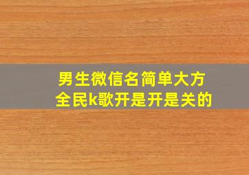 男生微信名简单大方全民k歌开是开是关的