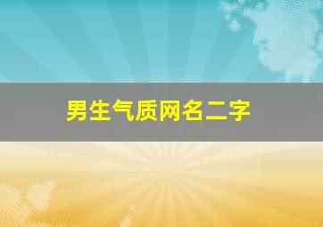 男生气质网名二字