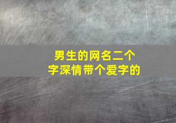 男生的网名二个字深情带个爱字的