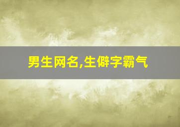 男生网名,生僻字霸气