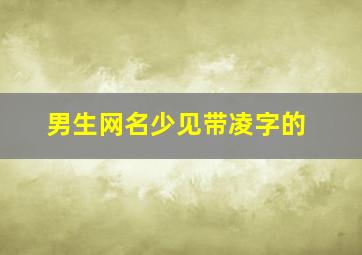 男生网名少见带凌字的