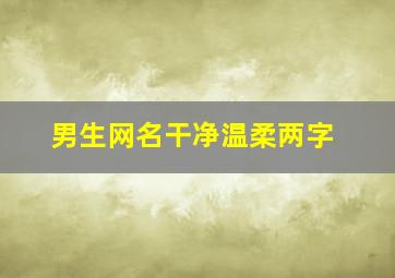 男生网名干净温柔两字