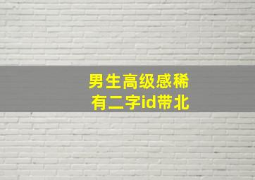 男生高级感稀有二字id带北