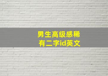 男生高级感稀有二字id英文