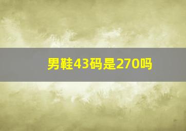 男鞋43码是270吗