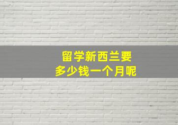 留学新西兰要多少钱一个月呢