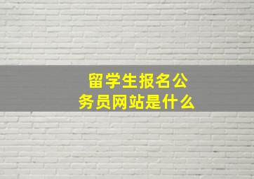 留学生报名公务员网站是什么