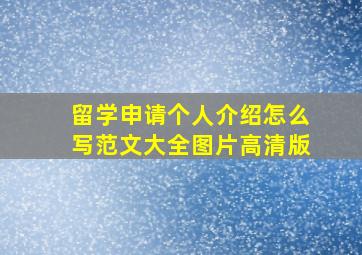 留学申请个人介绍怎么写范文大全图片高清版