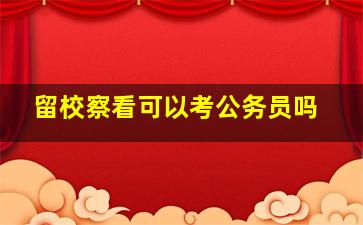 留校察看可以考公务员吗