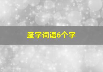 疏字词语6个字