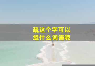 疏这个字可以组什么词语呢