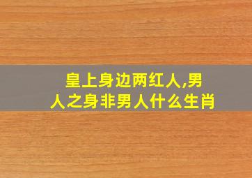 皇上身边两红人,男人之身非男人什么生肖