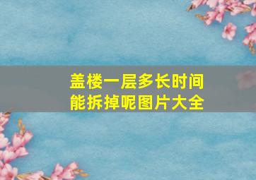 盖楼一层多长时间能拆掉呢图片大全