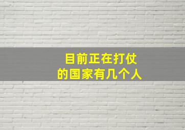 目前正在打仗的国家有几个人