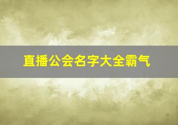 直播公会名字大全霸气