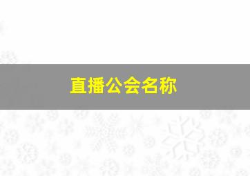 直播公会名称