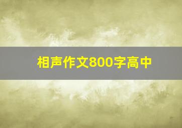 相声作文800字高中