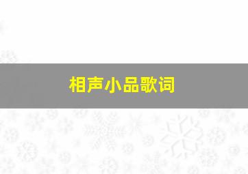 相声小品歌词